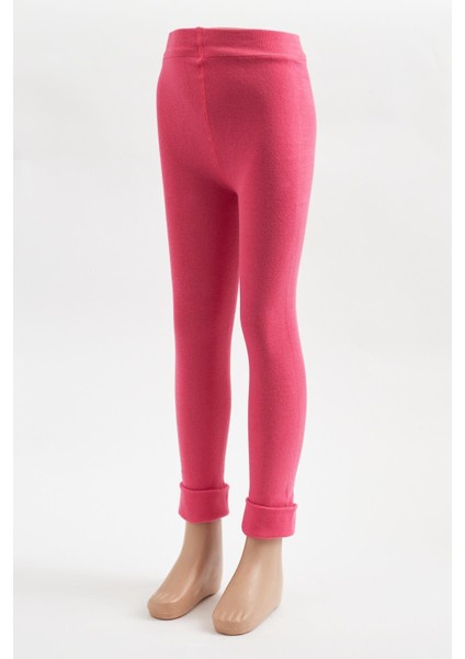 Pamuklu Çocuk Tayt Pantolon Koyu Pembe
