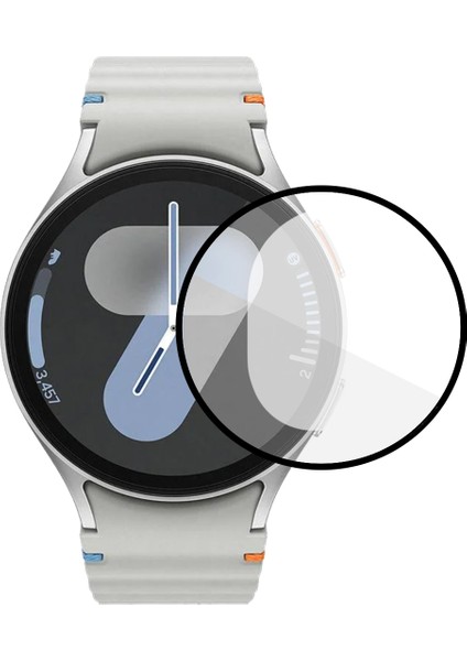 Samsung Galaxy Watch 7 44MM Tam Kaplayan Kavisli Ekran Koruyucu 3D Pet Film - Siyah AL3385