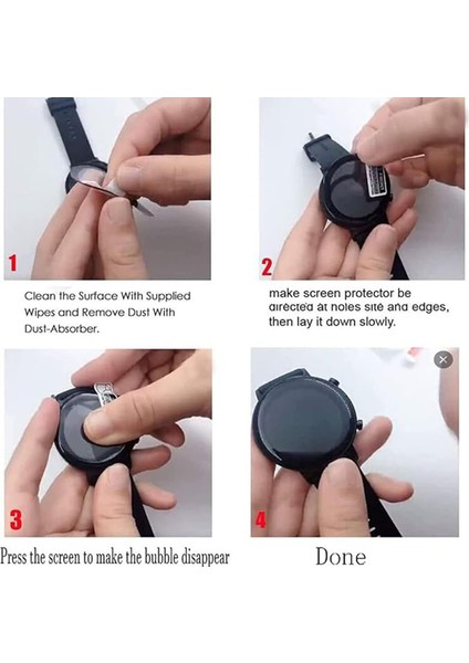 Samsung Galaxy Watch 7 44MM Tam Kaplayan Kavisli Ekran Koruyucu 3D Pet Film - Siyah AL3385 modelleri