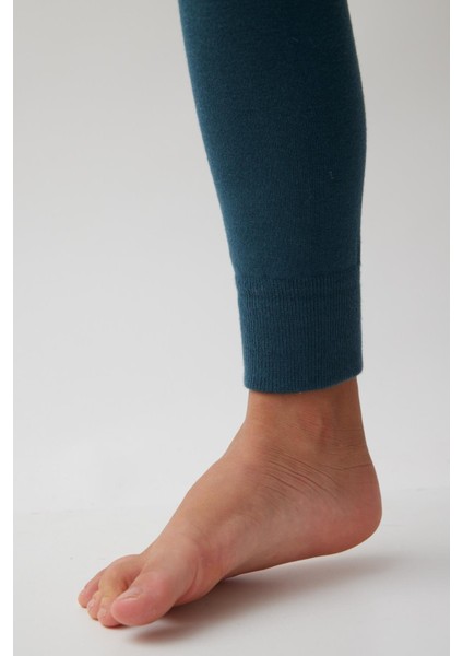 Pamuklu Çocuk Tayt Pantolon Petrol Yeşili modelleri