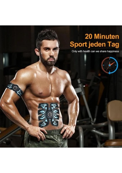 Ems Karın Kası Yaması Tembel Ev Fitness Ekipmanı Masaj Karın Fitness Cihazı Akıllı Kas Stimülatörü (Yurt Dışından)