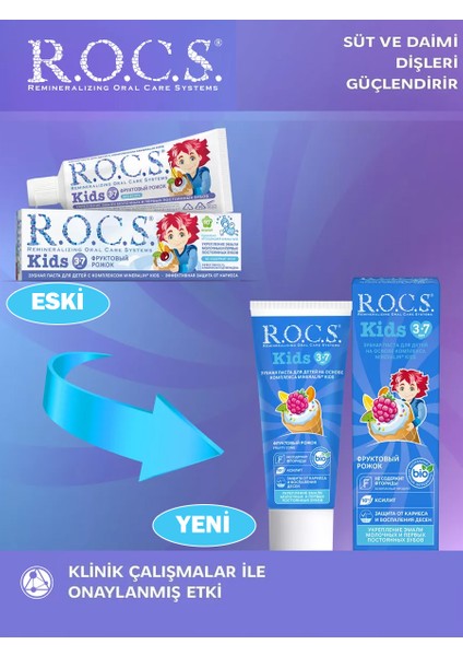 Kids 3-7 Yaş Meyveli Çocuk Diş Macunu Meyve Külahı 35 ml x 2 Adet