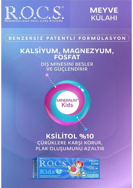 Kids 3-7 Yaş Meyveli Çocuk Diş Macunu Meyve Külahı 35 ml x 2 Adet