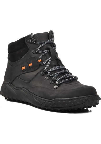 A-129 Siyah Deri Erkek Outdoor Bot