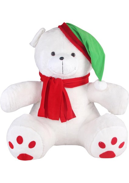 B Bambi Toys Oturan Noel Ayı Beyaz Peluş 70 cm
