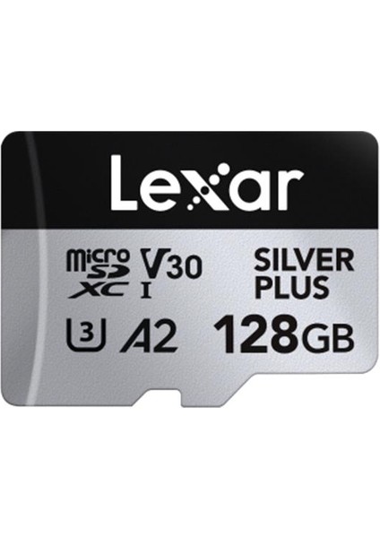 128GB Lexar LMSSIPL128G-BNANG Hıgh-Performance Sılver Plus Mıcrosdxc Uhs-I Up To 205MB/S Read 150MB/S Wrıte C10 A2 V30