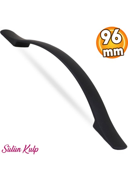 Sülün (96 mm - 9.6 cm) Mat Siyah Metal Mobilya Mutfak Çekmece Dolap Kapak Kulpu Kulbu Kulpları