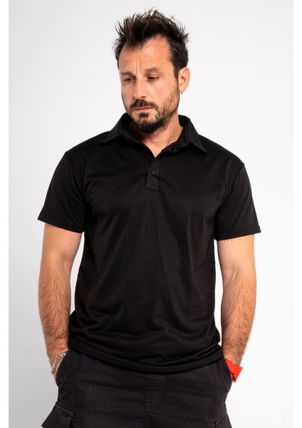Aşırı Terleme Önleyici Polo Yaka Erkek Tişört, Islaklık Sızdırmaz, Çift Katmanlı