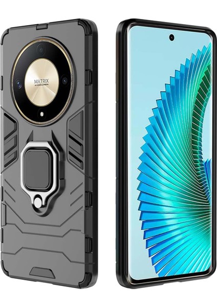 Honor X9B 5g / Honor Magic 6 Lite Batman Serisi Yüzük Standlı Armor Kılıf - Siyah AL3349