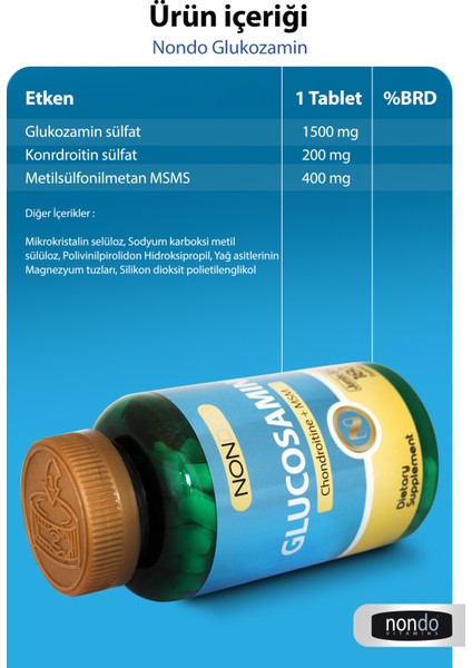 Glucosamine 180 Tablet (Jumbo Boy 3 Aylık Kullanım)