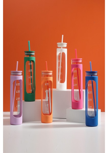 Silikon Kılıflı Pipetli Borosilikat Cam Şişe 475 ml Beya