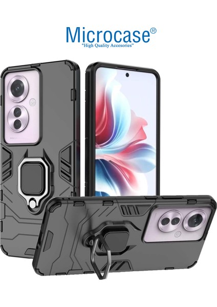 Oppo Reno 11F/ Oppo F25 Pro Batman Serisi Yüzük Standlı Armor Kılıf - Siyah AL3349