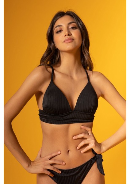 Black Line Kadın Bikini Üst Siyah