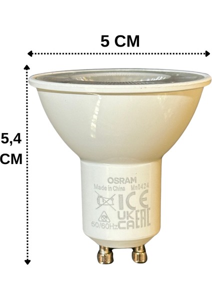 4.5W (50W) 4000K (Günışığı) GU10 Duylu PAR16 LED Spot (10 Adet)