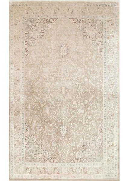 Babıl Bbl 02 Beige Yumuşak Dokulu Vintage Esintilere Sahip Over-Dyed Sık Dokuma Salon Halısı