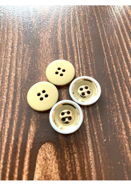 15 mm Bej Sarı Yaldızlı Düğme (15 Adet) fiyatları