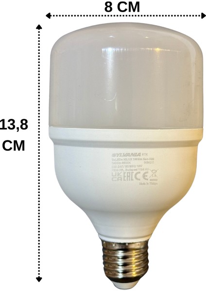 18W 6500K (Beyaz Işık) E27 Duylu Torch Ampul (8 Adet)