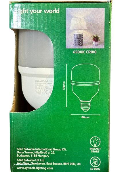 18W 6500K (Beyaz Işık) E27 Duylu Torch Ampul (8 Adet)