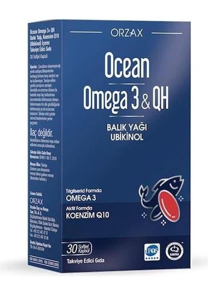 Ocean Omega 3 & Qh Takviye Edici Gıda 30 Kapsül