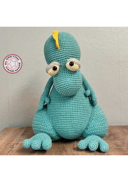 Uretti El Yapımı Amigurumi Dinazor 55CM - Turkuaz