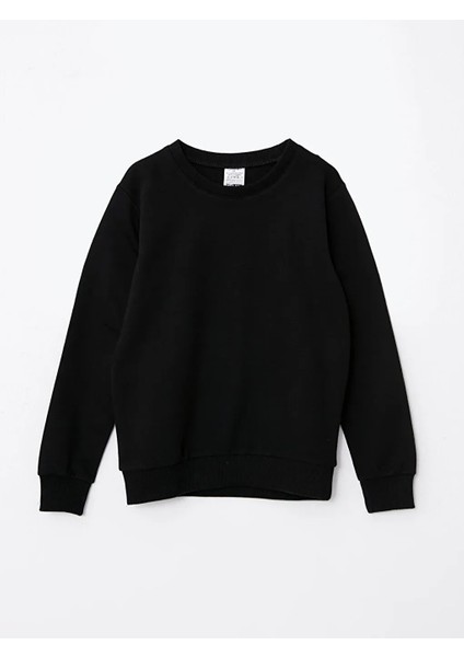 E Çocuk Knd-250001 Basic Bisiklet Yaka 3 Iplik Kışlık Okul Sweatshirt