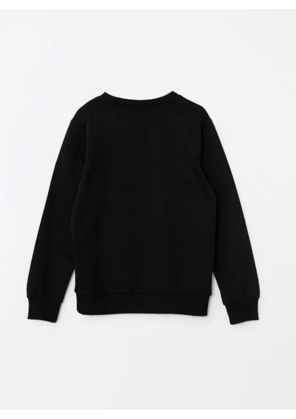 E Çocuk Knd-250001 Basic Bisiklet Yaka 3 Iplik Kışlık Okul Sweatshirt