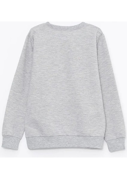 E Çocuk Knd-250001 Basic Bisiklet Yaka 3 Iplik Kışlık Okul Sweatshirt