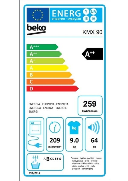 Kmx 90 9 kg A++ Enerjili Isı Pompalı Kurutma Makinası