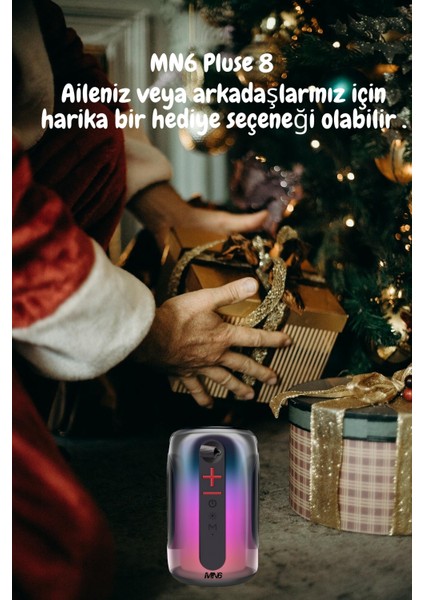 Pluse 8 Mikrofonlu Ses Bombası/Son Çıkan/yankısız Kablosuz Mikrofon/dekoratif Aydınlatma/led Işıklı Gece Lambası/2 Mikrofonlu Hoparlör
