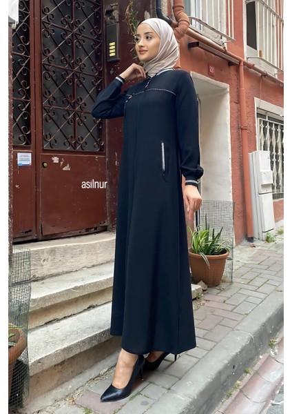 Nida Ribanalı Ferace Siyah