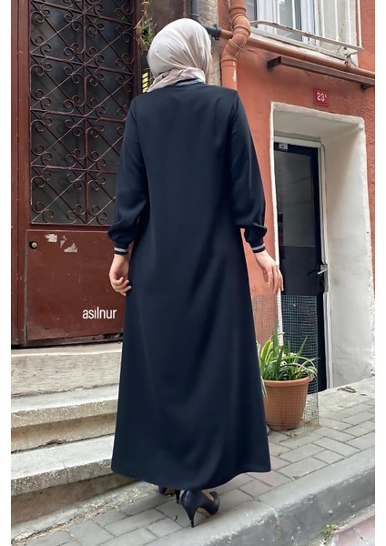 Nida Ribanalı Ferace Siyah