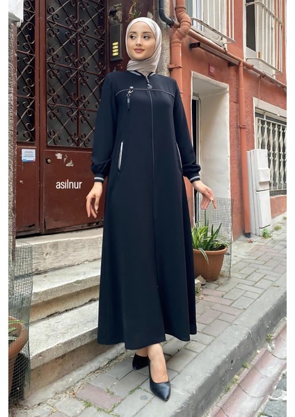 Nida Ribanalı Ferace Siyah