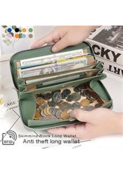 Hakiki Deri Bayan Cüzdan Fermuarlı Bozuk Para Kesesi Bozuk Para Cüzdanı (Yurt Dışından)