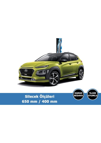 Hyundai Kona Muz Silecek Takımı 2017-2021 650X400 (Cam Sabunu Hediyeli)