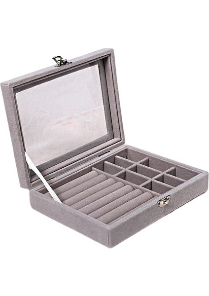 Yüzük Kutusu Küpe Yüzük Saklama Kutusu Toz Geçirmez Yüzük Kapaklı Kutu (Yurt Dışından)