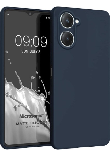 Matte Silicone Vivo Y18 Kılıf Lacivert