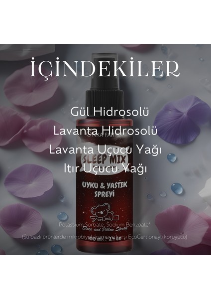Sleepmix Uyku Yastık Spreyi 100 ml (Gül & Lavanta) Rahatlatıcı Dinlenme Spreyi Sleep Pillow Spray fırsatları