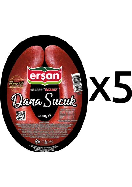 Erşan Dana Fermente Kangal Sucuk 200 gr x 5 Adet