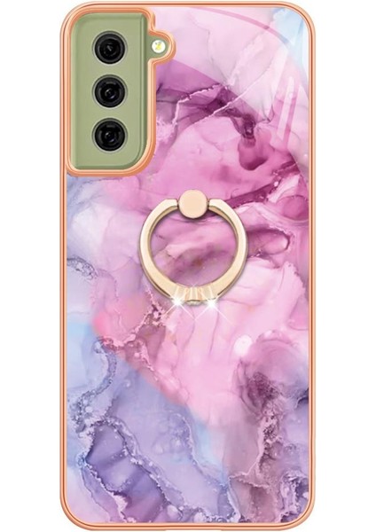 Samsung Galaxy S21 Fe 5g Için Kılıf 360 &deg; Dönebilir Halka Tampon Mermer Tpu (Yurt Dışından)