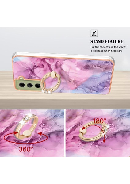 Samsung Galaxy S21 Fe 5g Için Kılıf 360 &deg; Dönebilir Halka Tampon Mermer Tpu (Yurt Dışından)