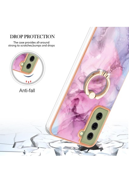 Samsung Galaxy S21 Fe 5g Için Kılıf 360 &deg; Dönebilir Halka Tampon Mermer Tpu (Yurt Dışından)