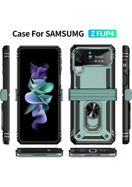 Samsung Galaxy Z Flip4 Kılıf, [askeri Sınıf] 16FT. Düşme Testli Darbeye Dayanıklı Telefon Kılıfı Manyetik Ayaklı (Yurt Dışından)