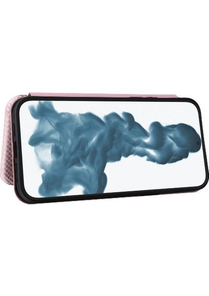 IPhone 14 Için Kılıf Artı Deri Folio Flip Case Manyetik Karbon Fiber (Yurt Dışından)