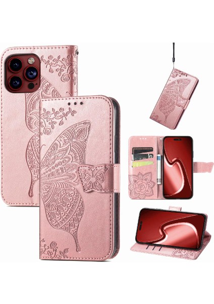 IPhone 15 Için Kılıf Promax Iş Cüzdan Kanat Çok Renkli Kelebek (Yurt Dışından)