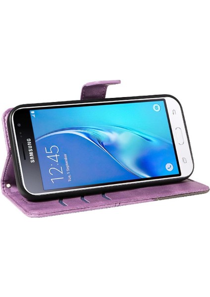 Samsung Galaxy J3 2016 Deri Telefon Koruma Çantası ile Flip Case (Yurt Dışından)