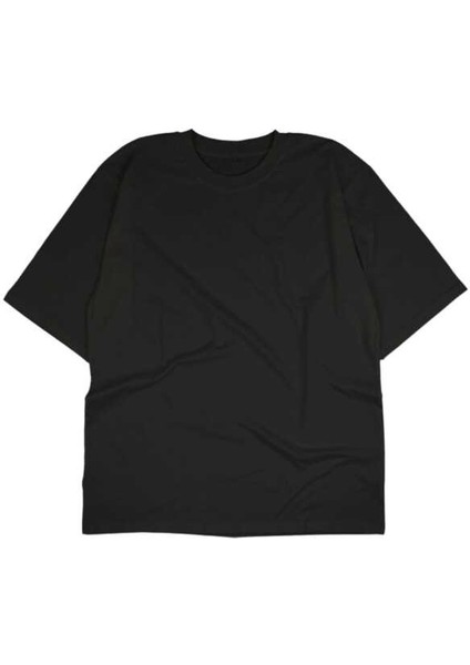 Never Mind Yazılı Tasarım Baskılı Oversize Unisex Siyah T-Shirt fiyatları