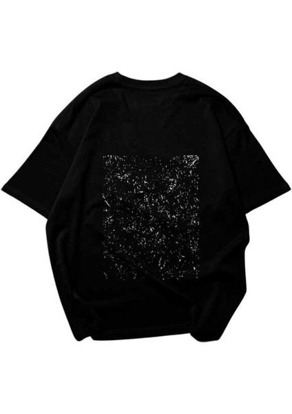 Smile Tasarım Baskılı Oversize Unisex Siyah T-Shirt indirimleri
