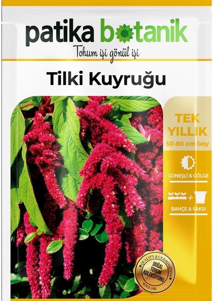 Patika Botanik 100 Adet Tilki Kuyruğu (Amaranthus Caudatus) Çiçek Tohumu