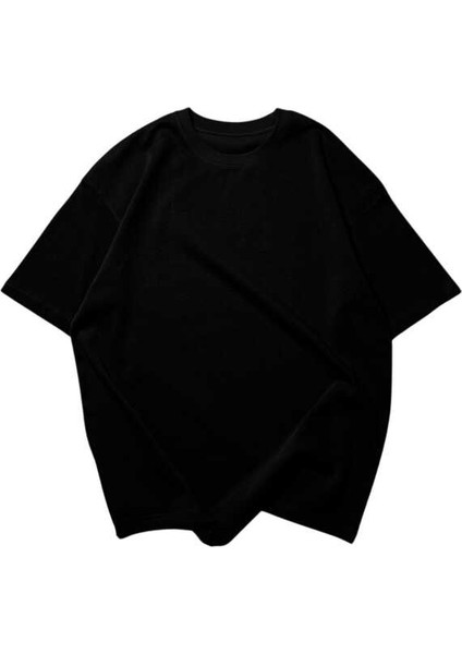 Retro Tırmanışı Tasarım Baskılı Oversize Unisex Siyah T-Shirt modelleri