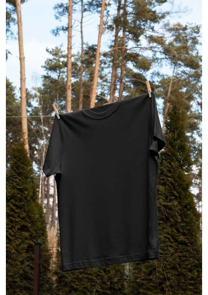 Retro Tırmanışı Tasarım Baskılı Oversize Unisex Siyah T-Shirt indirimleri